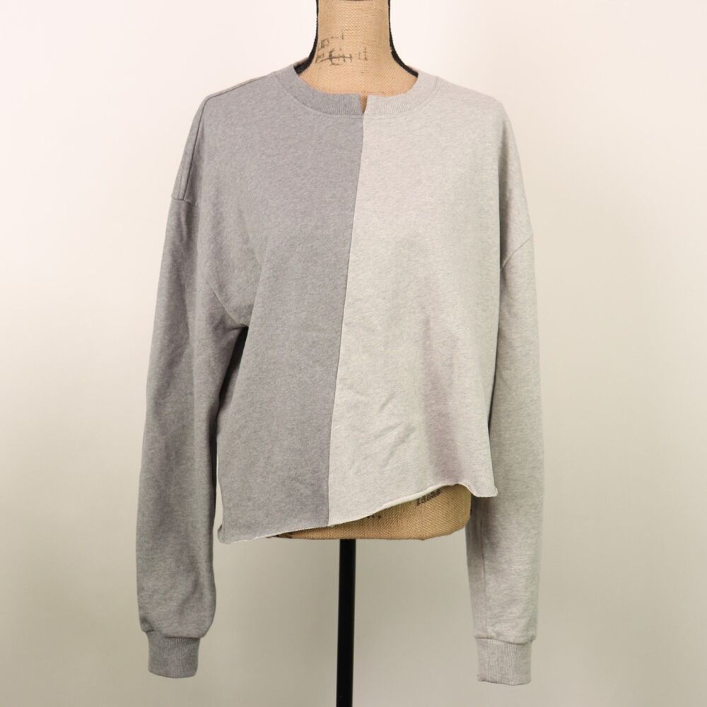 NWT Lovers and Friends Color block Crop Asymmetrical Sweatshirt XS